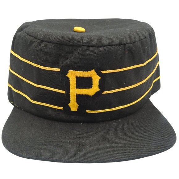 Vintage Pittsburgh Pirates Black Pillbox Hat Mens XL USA Hatters Cap Union